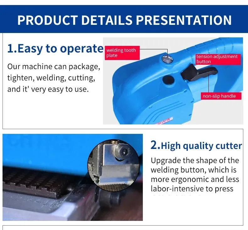 Portable Bundler Banding Machine Baler Packer Manual Steel Band Strapping Tool